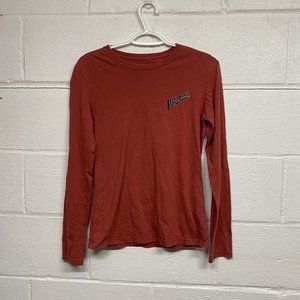 Patagonia Women’s Pacific Iron Works Long Sleeve Shirt Red Orange Size Medium